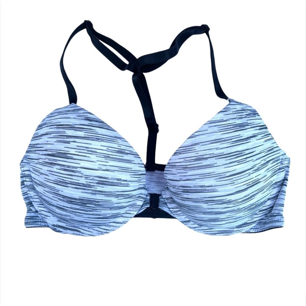 VS Pink Wear Everywhere Push Up Bra Gray Stripe 32B